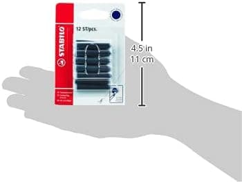 STABILO Tintenpatronen zum Nachfüllen - Blau (Löscher) - 12er Pack - Nachfüllpatronen