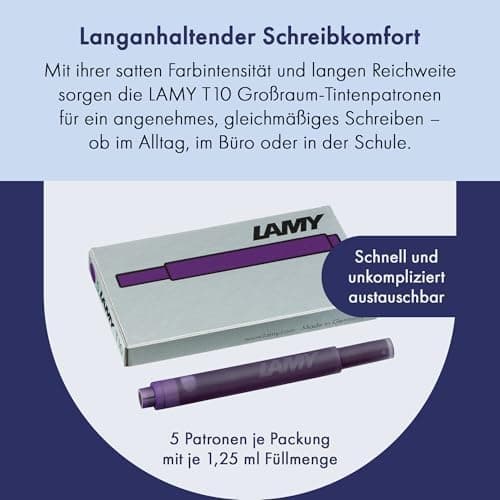 LAMY T10 2er Set löschbare Tintenpatronen mit großem Tintenvorrat - für Professionellen - Ideal für Schreibarbeit im Bür
