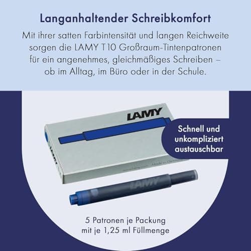 LAMY T10 2er Set löschbare Tintenpatronen mit großem Tintenvorrat - für Professionellen - Ideal für Schreibarbeit im Bür