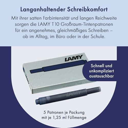 LAMY T10 2er Set löschbare Tintenpatronen mit großem Tintenvorrat - für Professionellen - Ideal für Schreibarbeit im Bür