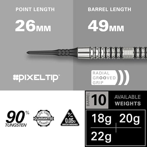 Target Darts EXO Edition - Professionelle Soft Tip Darts, Pixel Tip mit Pro Grip Schäfte für Erwachsene, Ideal für Wettb