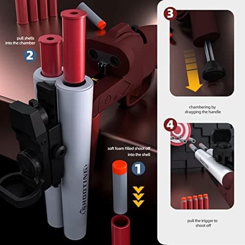 Double Barrel Schrotflinte Spielzeug - Ejecting Shell + Double Shoot + Kinder ab 8 + Spiel + #Sicherheitstag