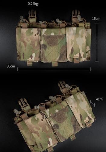 Taktisch Quad 5.56 Magazin GP Pouch AR 15 MAG Frontplatte Airsoft Zubehör Jagdweste Tasche Fast Don/DOFF Shock Cord
