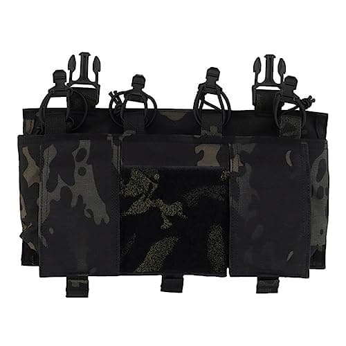 Taktisch Quad 5.56 Magazin GP Pouch AR 15 MAG Frontplatte Airsoft Zubehör Jagdweste Tasche Fast Don/DOFF Shock Cord