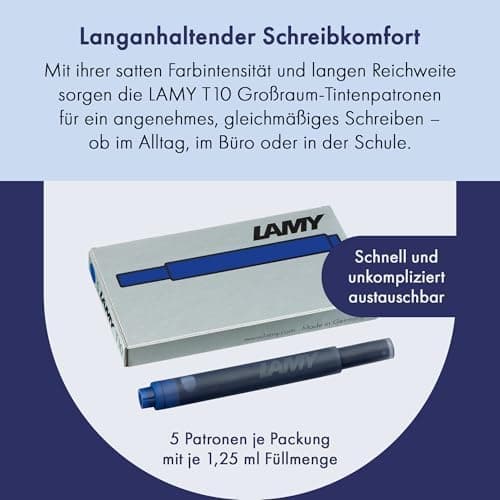 LAMY T10 2er Set löschbare Tintenpatronen mit großem Tintenvorrat - für Professionellen - Ideal für Schreibarbeit im Bür