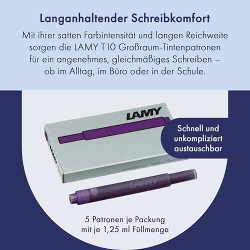LAMY T10 2er Set löschbare Tintenpatronen mit großem Tintenvorrat - für Professionellen - Ideal für Schreibarbeit im Bür