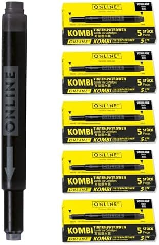 ONLINE Kompatible LAMY Tintenpatronen blau, Universal Patrice, löschbar, für Füllhalter & Tintenroller - Vorteilspack Ko