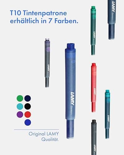 LAMY T10 2er Set löschbare Tintenpatronen mit großem Tintenvorrat - für Professionellen - Ideal für Schreibarbeit im Bür
