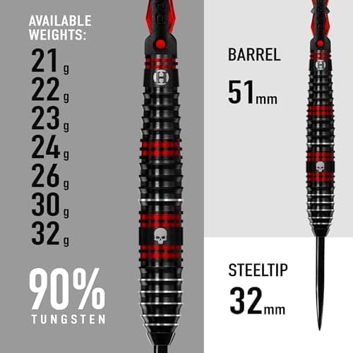 Pro Darts Harrows Ryan Searle Heavy Metal Dartpfeile Spieler-Darts-Set 90% Wolframstahlspitze
