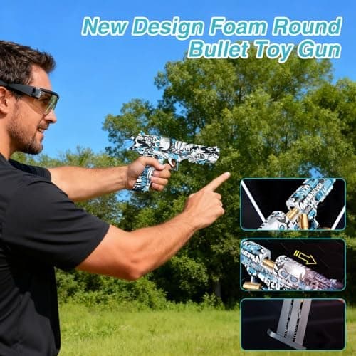 Sicherheits-Schaumstoff-Blaster Toy Gun für 14+, Soft Foam Bullet Blaster Toy zur Sicherheitstraining-Simulation, Schaum