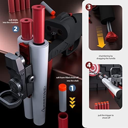Double Barrel Schrotflinte Spielzeug - Ejecting Shell + Double Shoot + Kinder ab 8 + Spiel + #Sicherheitstag