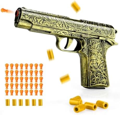 Spielzeug Pistolen für Kinder - Gold Gravur Vintage Blaster, realistisch für 14+ Jahre, perfektes Geburtagsgeschenk mit