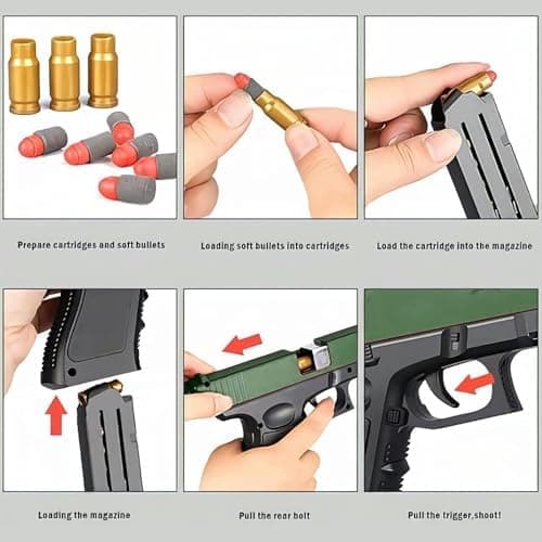 Sicherheits-Schaumstoff-Blaster Toy Gun für 14+, Soft Foam Bullet Blaster Toy zur Sicherheitstraining-Simulation, Schaum