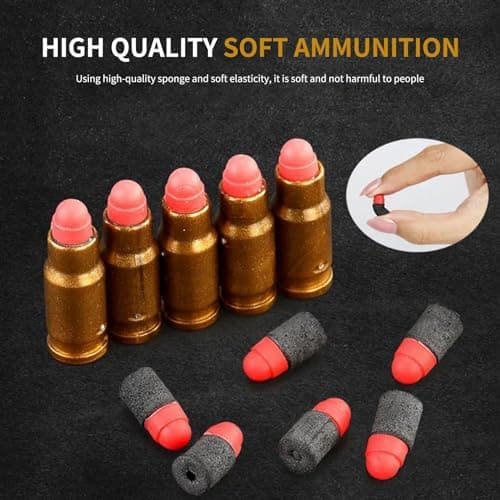 Sicherheits-Schaumstoff-Blaster Toy Gun für 14+, Soft Foam Bullet Blaster Toy zur Sicherheitstraining-Simulation, Schaum