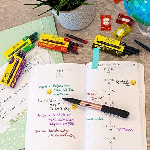 ONLINE Kompatible LAMY Tintenpatronen blau, Universal Patrice, löschbar, für Füllhalter & Tintenroller - Vorteilspack Ko
