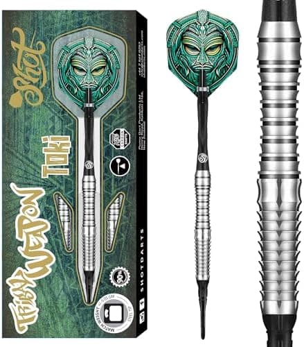 Shot! Tribal Weapon Toki Soft Tip Darts Set für Profis - 90% Tungsten - Elektronische Dartschachte - Neuseeland Herstel