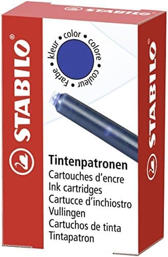 STABILO Tintenpatronen zum Nachfüllen - Blau (Löscher) - 12er Pack - Nachfüllpatronen