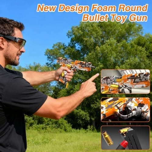 Sicherheits-Schaumstoff-Blaster Toy Gun für 14+, Soft Foam Bullet Blaster Toy zur Sicherheitstraining-Simulation, Schaum