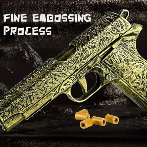 Spielzeug Pistolen für Kinder - Gold Gravur Vintage Blaster, realistisch für 14+ Jahre, perfektes Geburtagsgeschenk mit