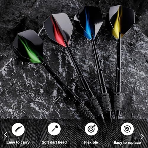 Elektronische Dartscheibe Dartpfeile 12 Stück Soft Darts Pfeile Set 18 Gramm ProfiSoft Dartpfeile
| Soft Darts Pfeile S