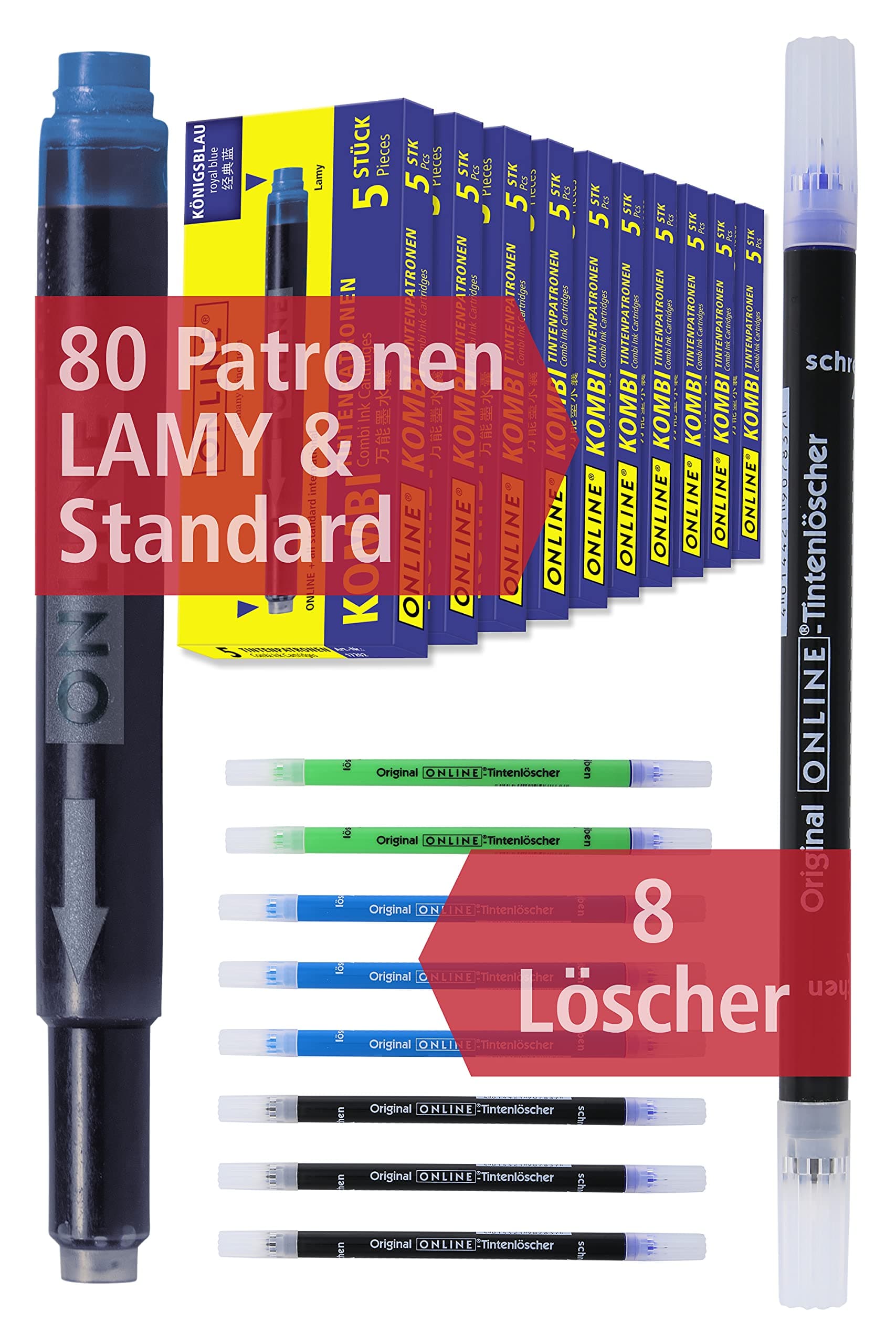 LAMY Kompatible Tintenpatronen & Tintenkiller Vorteilspack.Blue, löschbar & auswaschbar, für alle gängigen Füller ONLINE